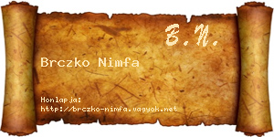 Brczko Nimfa névjegykártya